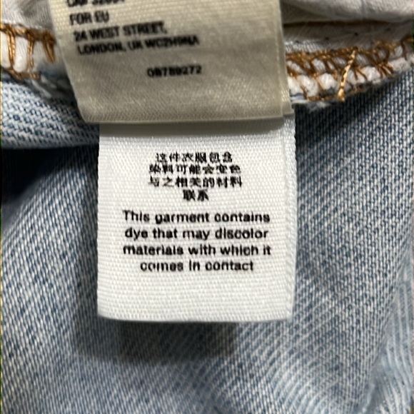 Free People Mini Jean Skirt Button Fly Distressed Sz 28 EUC - Picture 9 of 11